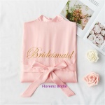 Bridesmaid Robe Embroidery Peach Satin – Renting