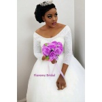 Princess Bridal Gown with Silver Embellished Bodice & Tulle Skirt - Renting