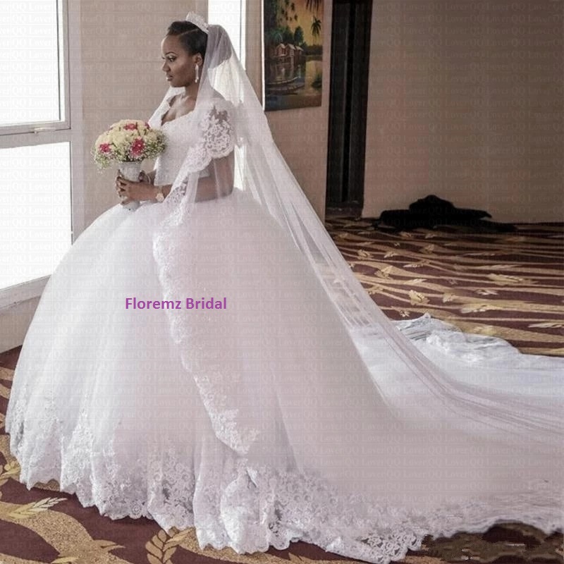 White Ball Gown Wedding Dress cap sleeve beading Gorgeous Lace – Renting