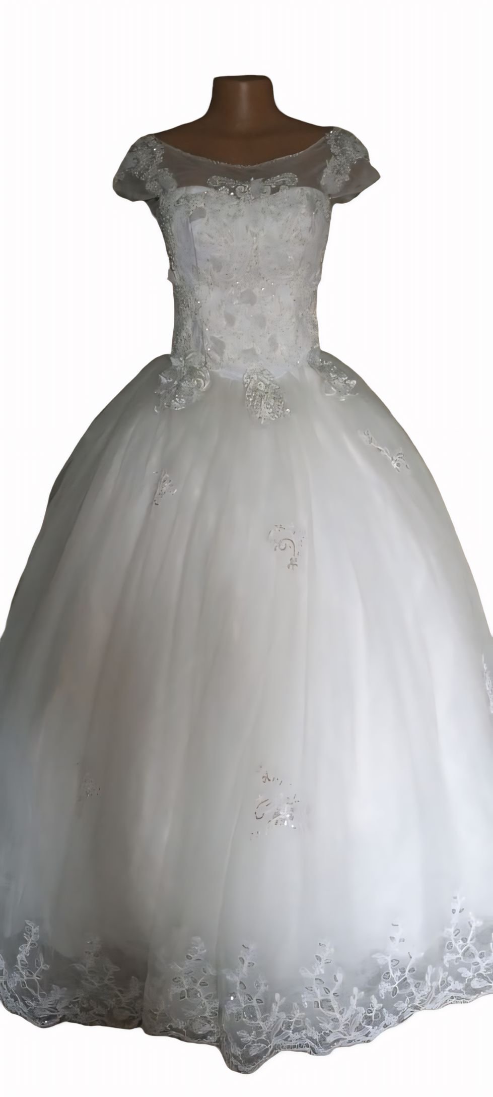 Illusion Neckline Wedding Ball Gown – Renting