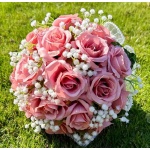 Pink Roses Wedding Bouquet for Bride - Renting