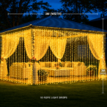 480 LED Gold Waterfall Curtain Christmas Lights (3M × 3M)