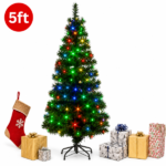 5ft Premium Green Christmas Tree with Multi-Colour LED Lights