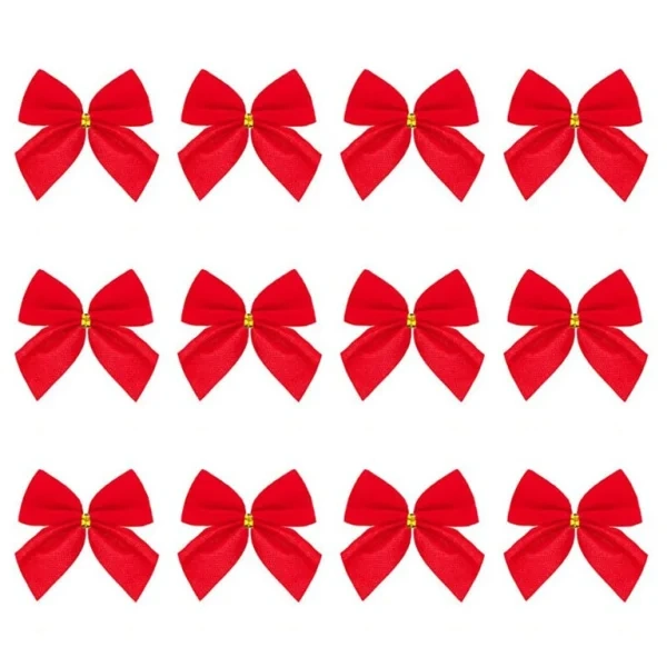 Pack of Christmas Bow Ribbon Ornament for Xmas Tree