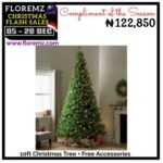 10Ft Xmas Tree + Free Colour Light + Balls