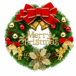 Premium Artificial Pine Christmas Wreath with Floral Accents