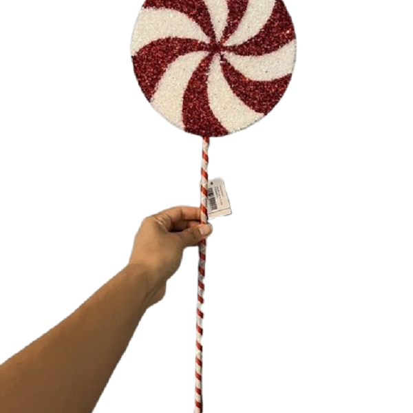 Red & White Peppermint Lollipop Candy Decoration