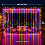 960 LED Multicolour Waterfall Curtain Lights (6M × 3M)