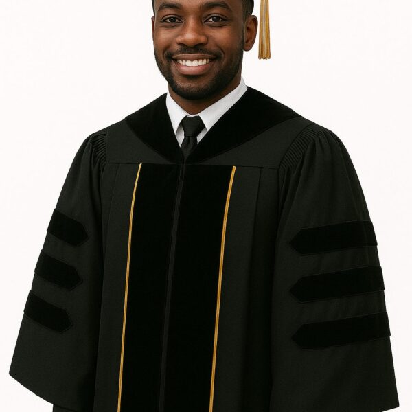 Black Doctorate Academic Gown – Rental