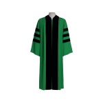 Green and Black Doctorate Academic Gown with Velvet Panels – Rental
