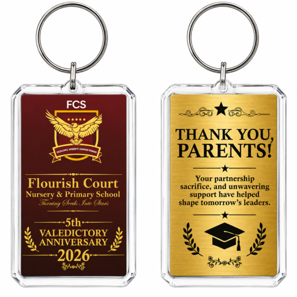 Double-Sided Personalized Acrylic School Souvenir Keyholder