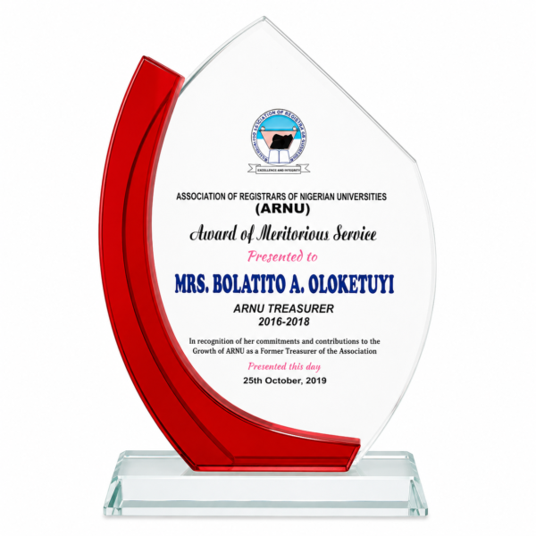 Elite Crystal Meritorious Service Award