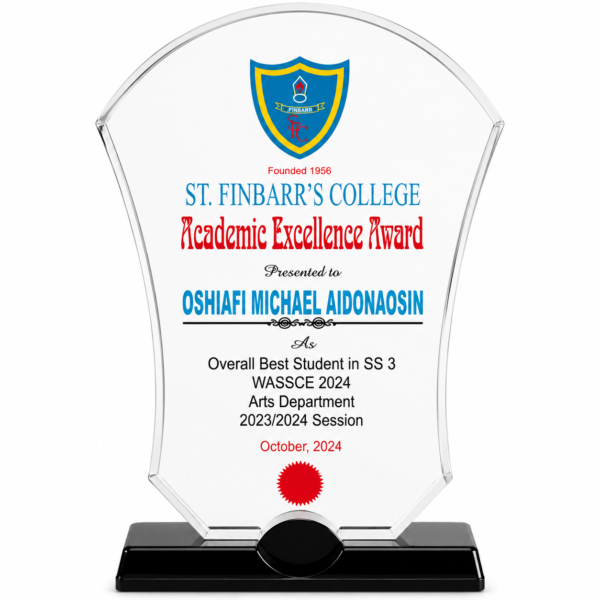 Excellence Recognition Acrylic Award