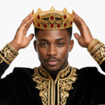 Luxury Royal Gold King's Crown with Ruby Red Crystal Stones