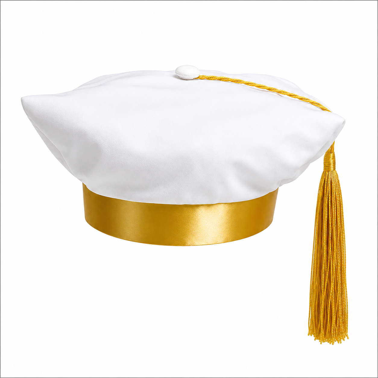 White and Gold Church Choir Cap Rental