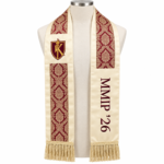 Burgundy and Cream Academic Graduation Sash