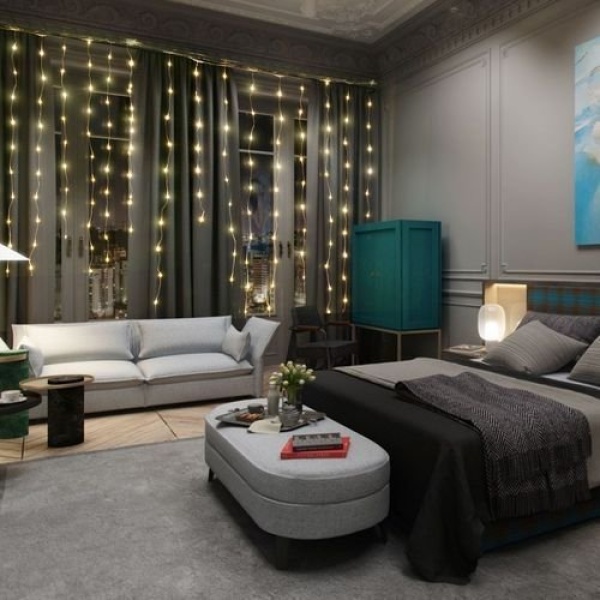 300Bulbs LED Curtain Christmas Lights - Gold