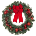 Xmas Wreath With Pine Cones & Red Balls