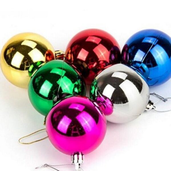 6Pcs Christmas Tree Decorations 6cm Balls - Multi