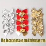 12pcs Mini Bow Christmas Ribbon - Silver
