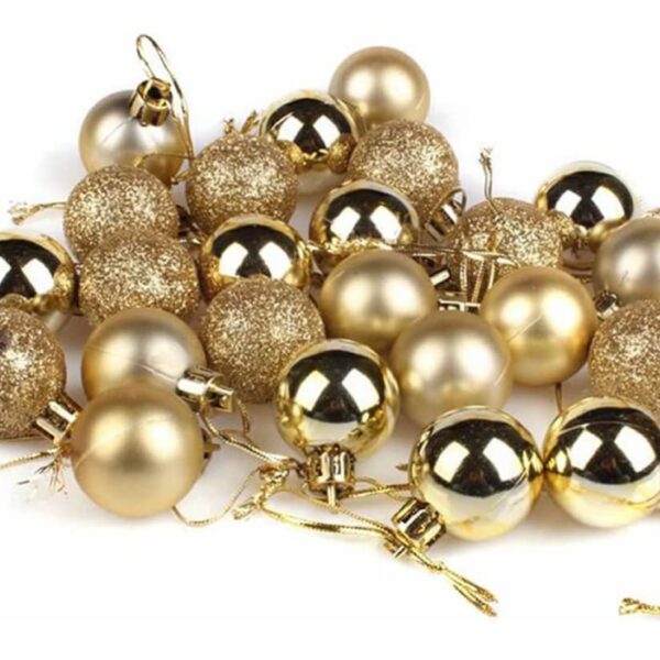 2cm Christmas Tree Balls - Gold - 24Pcs