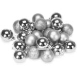2cm Christmas Tree Balls - Silver - 24Pcs