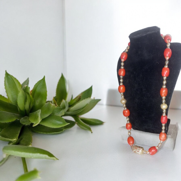 Coral Beaded Necklace for Rent