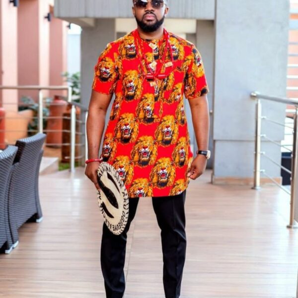 Red Isiagu Igbo Traditional Outfit for Rent