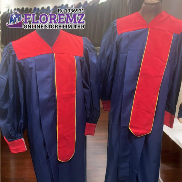Navy Blue and Red Choir Robes for Rent
