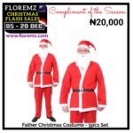 Father Christmas Costume - 5pcs Set Santa Claus Wear