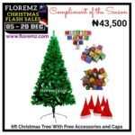 6ft Christmas Tree With Free Accessories and Caps
