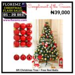 6ft Christmas Tree + Free Red Balls