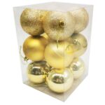 12pcs Large 12cm Gold Balls - Shiny, Matte & Glitter Design