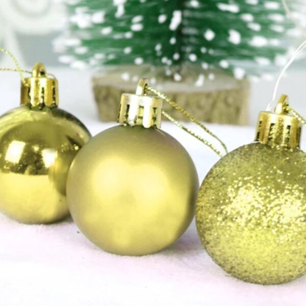 12Pcs Christmas Glitter 4cm Gold Balls