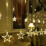 2.5M Christmas Garland icicle curtain LED String Star Lights - Warm White