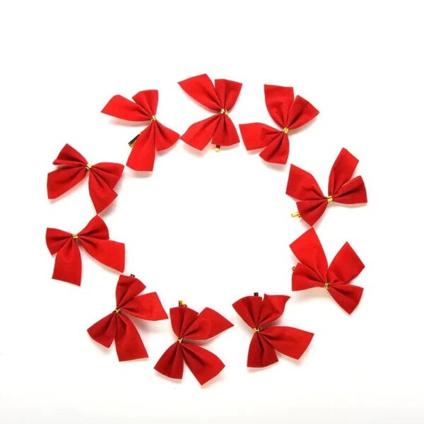 12Pcs Red Bowknot Ribbon Decoration