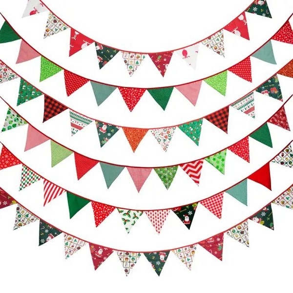 Christmas School Decor Hanging Triangle Pennant Flag Banner