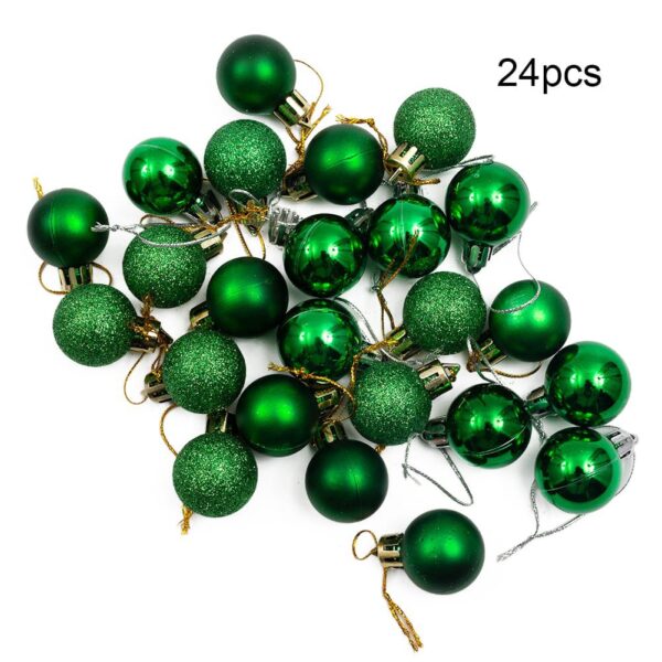 2cm Christmas Tree Balls - Green - 24Pcs