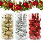 Christmas Glittering Balls (20 RED, 20 GOLD, 20 SILVER)