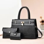 AMABELLAZ 3 IN 1 QUALITY CLASSY GLOSSY LEATHER BAG