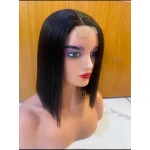 14" Inches Human Hair Bob Wig And Frontal