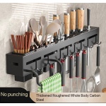 Kitchen Iron Wall Mounted Cutlery Rack with 3 Spoon Cup