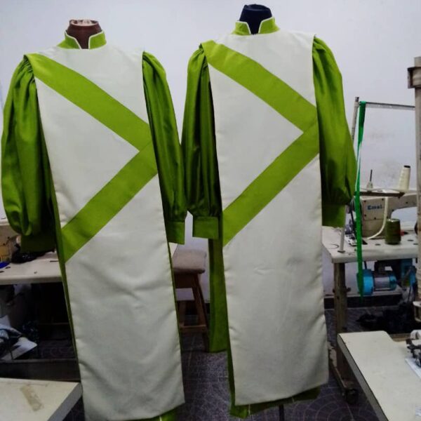 Lemon and white Choir Robes for Rent