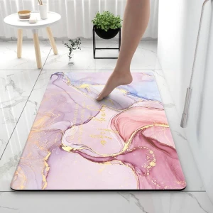 Marble Designed Silicone Quick Drying/Water Absorbent Footmat