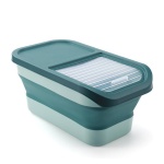Collapsible Silicone Food Storage Bucket With Measuring Cup