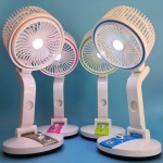 L-R Foldable Rechargeable Table Fan With Led Lights