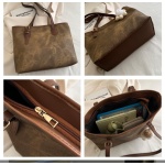 Brown Thick Leather Women Bag