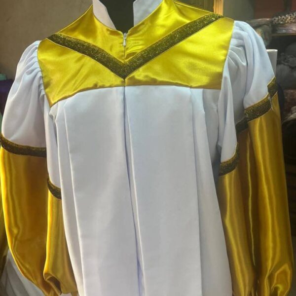 Floremz Deluxe White and Gold Choir Robes for Rent