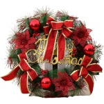 Christmas Wreath with Flower Bow for Front Door