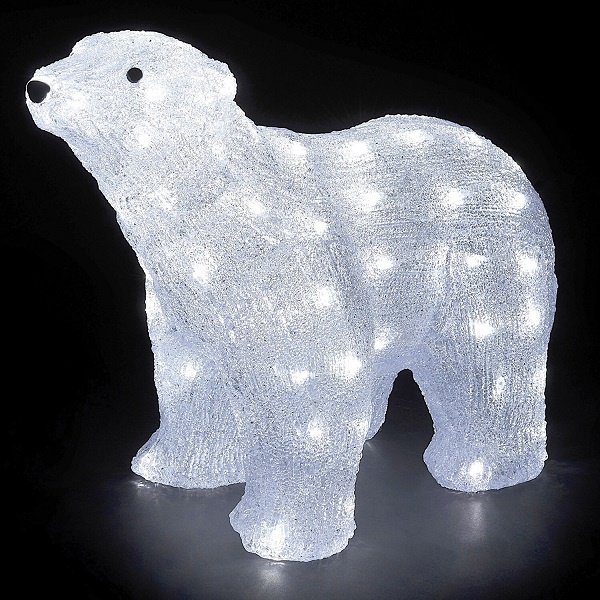 Acrylic Crystal LED Light-up Polar Bear